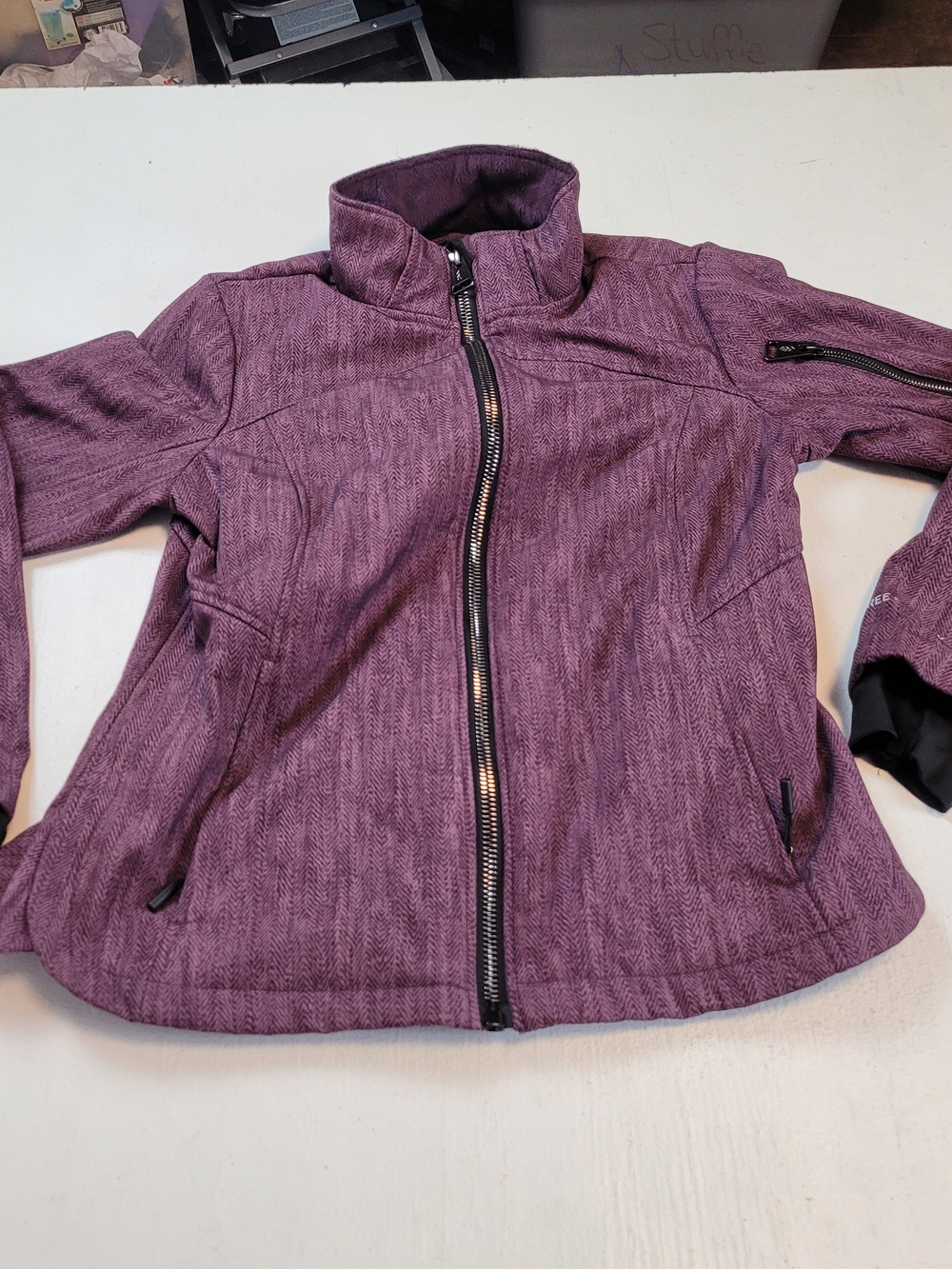 Free Country Purple Herringbone Zip Ski Jacket